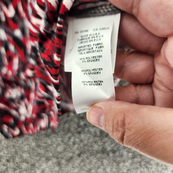 Karen Kane small red long sleeve rounded neckline blouse - Picture 7 of 8